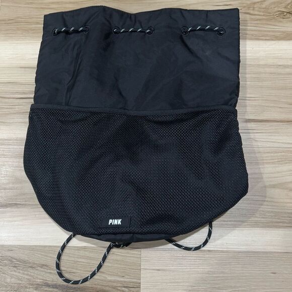 Victoria’s Secret PINK Black Drawstring Bag - Picture 1 of 3